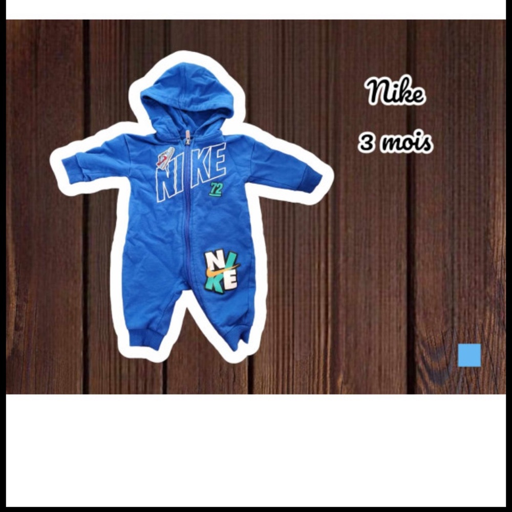Nike Blue Footies One Piece with Hooded Design